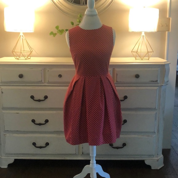 Pink Tartan 50s Flare Polka Dot Dress - Picture 2 of 8